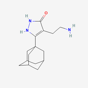 molecular formula C15H23N3O B1275245 5-(1-Adamantyl)-4-(2-aminoethyl)-1,2-dihydro-3H-pyrazol-3-one CAS No. 878208-76-5