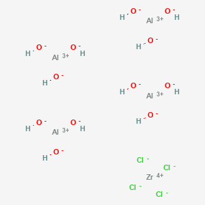 molecular formula Al4Cl4H12O12Zr B12752469 Aluminum zirconium tetrachlorohydrate CAS No. 98106-52-6