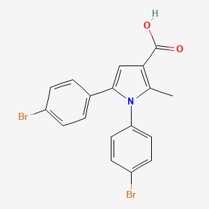 molecular formula C18H13Br2NO2 B1275252 1,5-bis(4-bromophenyl)-2-methyl-1H-pyrrole-3-carboxylic acid CAS No. 131721-50-1