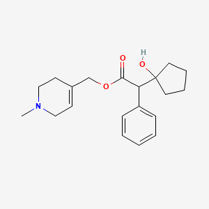 molecular formula C20H27NO3 B12752565 4-(1-Methyl-1,2,3,6-tetrahydropyridine)methyl (1-hydroxycyclopentyl)phenylacetate CAS No. 102206-69-9