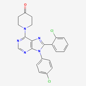 molecular formula C22H17Cl2N5O B12752592 CP-945,598 metabolite M5 CAS No. 686345-96-0