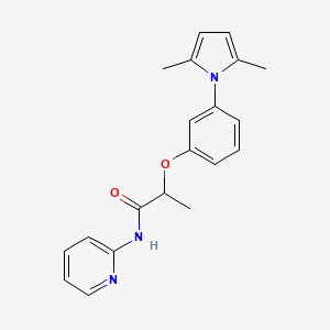molecular formula C20H21N3O2 B12752648 2-(m-(2,5-Dimethyl-1-pyrrolyl)phenoxy)-N-pyridylpropionamide CAS No. 92182-82-6