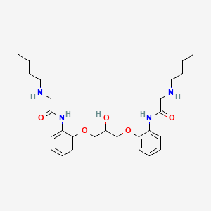 molecular formula C27H40N4O5 B12752775 Acetamide, N,N'-((2-hydroxy-1,3-propanediyl)bis(oxy-2,1-phenylene))bis(2-(butylamino)- CAS No. 118737-69-2
