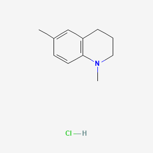 molecular formula C11H16ClN B12752785 Quinoline, 1,2,3,4-tetrahydro-1,6-dimethyl-, hydrochloride CAS No. 102259-73-4