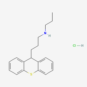 molecular formula C19H24ClNS B12752867 Thioxanthene-9-propylamine, N-propyl-, hydrochloride CAS No. 94915-42-1
