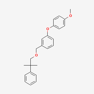 molecular formula C24H26O3 B12753071 Benzene, 1-(4-methoxyphenoxy)-3-((2-phenyl-2-methylpropoxy)methyl)- CAS No. 80843-65-8