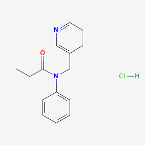 molecular formula C15H17ClN2O B12753126 Propionanilide, N-(3-pyridylmethyl)-, hydrochloride CAS No. 97377-91-8