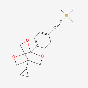 molecular formula C19H24O3Si B12753166 Silane, ((4-(4-cyclopropyl-2,6,7-trioxabicyclo(2.2.2)oct-1-yl)phenyl)ethyl)trimethyl- CAS No. 131505-49-2