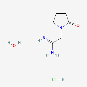 molecular formula C6H14ClN3O2 B12753205 1-Pyrrolidineethanimidamide, 2-oxo-, monohydrochloride, hydrate CAS No. 92884-70-3