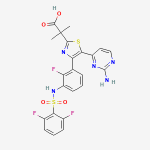 molecular formula C23H18F3N5O4S2 B12753244 Carboxy darafenib CAS No. 1195873-54-1