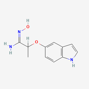 molecular formula C11H13N3O2 B12753288 N-Hydroxy-2-(1H-indol-5-yloxy)propanimidamide CAS No. 86346-61-4