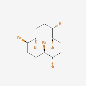molecular formula C12H18Br6 B12753299 Cyclododecane, 1,2,5,6,9,10-hexabromo-, (1R,2S,5S,6S,9S,10R)- CAS No. 169102-57-2