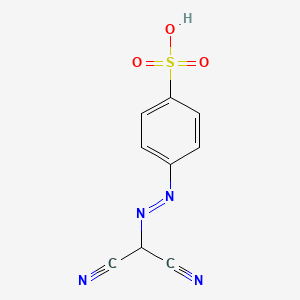 molecular formula C9H6N4O3S B12753335 p-((Dicyanomethyl)azo)benzenesulfonic acid CAS No. 90419-00-4