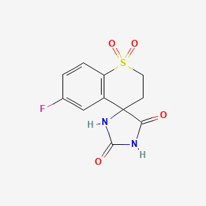 molecular formula C11H9FN2O4S B1275337 6'-氟-2',3'-二氢-2H,5H-螺[咪唑烷-4,4'-噻吩并环]-2,5-二酮 1',1'-二氧化物 CAS No. 66892-63-5