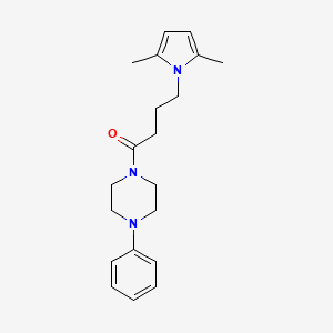 molecular formula C20H27N3O B12753392 Piperazine, 1-(4-(2,5-dimethyl-1-pyrrolyl)butyryl)-4-phenyl- CAS No. 110525-51-4