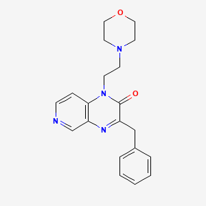 molecular formula C20H22N4O2 B12753394 Pyrido(3,4-b)pyrazin-2(1H)-one, 3-benzyl-1-(2-morpholinoethyl)- CAS No. 117928-89-9