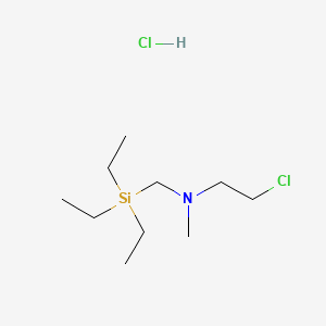 molecular formula C10H25Cl2NSi B12753396 Ethylamine, 2-chloro-N-methyl-N-(triethylsilylmethyl)-, hydrochloride CAS No. 84584-72-5