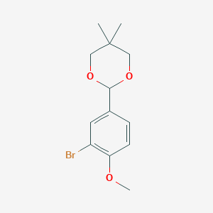 molecular formula C13H17BrO3 B127534 2-(3-Bromo-4-methoxyphenyl)-5,5-dimethyl-1,3-dioxane CAS No. 179942-58-6