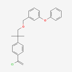 molecular formula C25H25ClO2 B12753431 Benzene, 1-((2-(4-(1-chloroethenyl)phenyl)-2-methylpropoxy)methyl)-3-phenoxy- CAS No. 80854-04-2