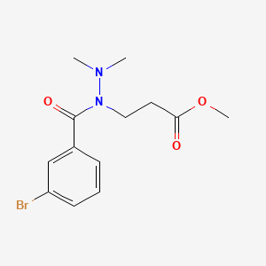 molecular formula C13H17BrN2O3 B12753447 Benzoic acid, 3-bromo-, 1-(3-methoxy-3-oxopropyl)-2,2-dimethylhydrazide CAS No. 96804-41-0