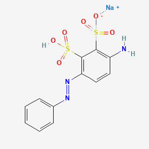 molecular formula C12H10N3NaO6S2 B12753503 4-(Phenylazo)aniline, disulpho derivative, sodium salt CAS No. 61950-37-6