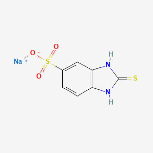 molecular formula C7H5N2NaO3S2 B1275353 1H-Benzimidazole-5-sulfonic acid, 2,3-dihydro-2-thioxo-, monosodium salt CAS No. 53918-03-9