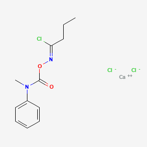 molecular formula C12H15CaCl3N2O2 B12753530 calcium;[(Z)-1-chlorobutylideneamino] N-methyl-N-phenylcarbamate;dichloride CAS No. 171199-30-7