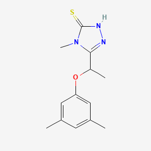 molecular formula C13H17N3OS B1275356 5-[1-(3,5-dimethylphenoxy)ethyl]-4-methyl-4H-1,2,4-triazole-3-thiol CAS No. 588673-46-5