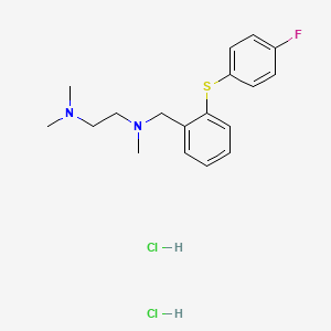 molecular formula C18H25Cl2FN2S B12753569 1,2-Ethanediamine, N-((2-((4-fluorophenyl)thio)phenyl)methyl)-N,N',N'-trimethyl-, dihydrochloride CAS No. 139009-22-6