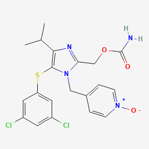 molecular formula C20H20Cl2N4O3S B12753599 Capravirine metabolite C26/m2 CAS No. 216316-66-4