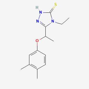 B1275360 5-[1-(3,4-dimethylphenoxy)ethyl]-4-ethyl-4H-1,2,4-triazole-3-thiol CAS No. 588673-85-2