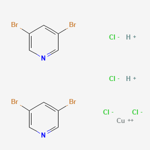 molecular formula C10H8Br4Cl4CuN2 B12753627 copper;3,5-dibromopyridine;hydron;tetrachloride CAS No. 118963-07-8