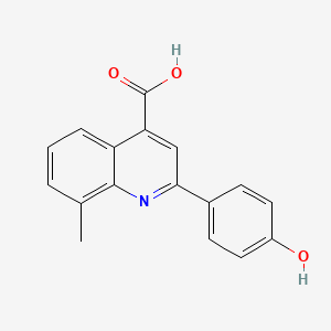 molecular formula C17H13NO3 B1275365 2-(4-Hydroxyphenyl)-8-methylquinoline-4-carboxylic acid CAS No. 669726-20-9