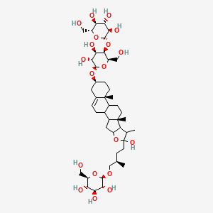 molecular formula C45H74O19 B12753664 Furostan, beta-D-galactopyranoside deriv CAS No. 145867-19-2