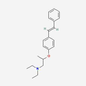 molecular formula C21H27NO B12753672 N,N-Diethyl-2-(p-styrylphenoxy)propylamine CAS No. 110246-28-1
