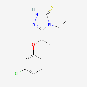 molecular formula C12H14ClN3OS B1275369 5-[1-(3-chlorophenoxy)ethyl]-4-ethyl-4H-1,2,4-triazole-3-thiol CAS No. 478686-86-1