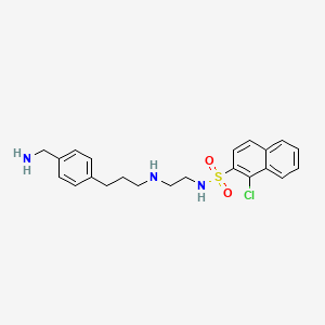molecular formula C22H26ClN3O2S B12753705 N-(2-((3-(4-(Aminomethyl)phenyl)propyl)amino)ethyl)-1-chloronaphthalene-2-sulfonamide CAS No. 779320-96-6