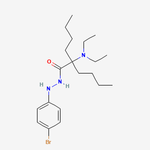 molecular formula C20H34BrN3O B12753738 Hexanoic acid, 2-butyl-2-(diethylamino)-, 2-(4-bromophenyl)hydrazide CAS No. 174198-07-3