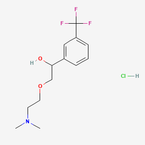 molecular formula C13H19ClF3NO2 B12753809 alpha-((2-(Dimethylamino)ethoxy)methyl)-3-(trifluoromethyl)benzenemethanol hydrochloride CAS No. 131961-47-2
