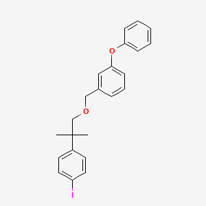molecular formula C23H23IO2 B12753848 Benzene, 1-((2-(4-iodophenyl)-2-methylpropoxy)methyl)-3-phenoxy- CAS No. 80844-17-3