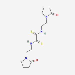 molecular formula C14H22N4O2S2 B12753861 N,N'-Bis(2-(2-oxo-1-pyrrolidinyl)ethyl)ethanedithioamide CAS No. 117018-97-0