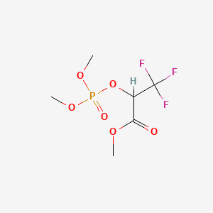 molecular formula C6H10F3O6P B12753868 Propanoic acid, 2-((dimethoxyphosphinyl)oxy)-3,3,3-trifluoro-, methyl ester CAS No. 108682-50-4