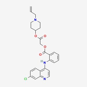 molecular formula C26H26ClN3O4 B12753876 N-Allyl-4-piperidyl N-(7-chloro-4-quinolyl)anthraniloyloxyacetate CAS No. 86518-64-1