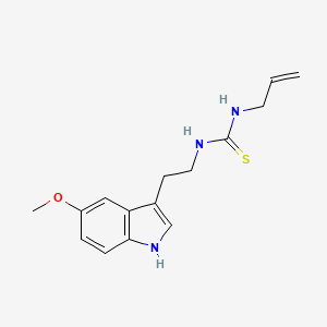 molecular formula C15H19N3OS B12753891 Thiourea, N-(2-(5-methoxy-1H-indol-3-yl)ethyl)-N'-2-propenyl- CAS No. 111915-67-4