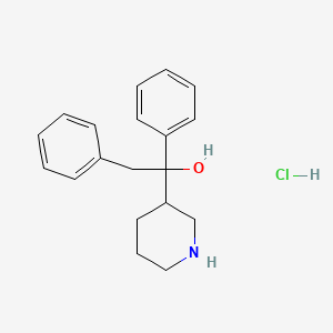 molecular formula C19H24ClNO B12753904 Phenylbenzyl-(3-piperidyl)-carbinol hydrochloride CAS No. 94913-87-8