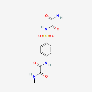 molecular formula C12H14N4O6S B12753964 Ethanediamide, N-methyl-N'-((4-(((methylamino)oxoacetyl)amino)phenyl)sulfonyl)- CAS No. 81717-25-1