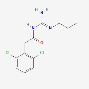 molecular formula C12H15Cl2N3O B12754032 1-(2,6-Dichlorophenylacetyl)-3-n-propylguanidine CAS No. 91457-54-4