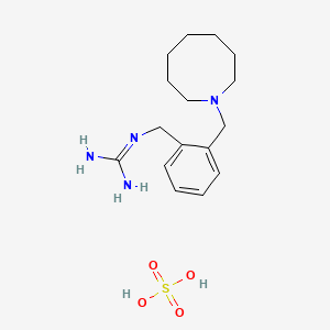 molecular formula C16H28N4O4S B12754093 Guanidine, (2-(hexahydro-1(2H)-azocinylmethyl)benzyl)-, sulfate CAS No. 115174-20-4