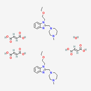 molecular formula C48H70N8O15 B12754121 (E)-but-2-enedioic acid;1-(2-ethoxyethyl)-2-[(4-methyl-1,4-diazepan-1-yl)methyl]benzimidazole;hydrate CAS No. 95894-00-1