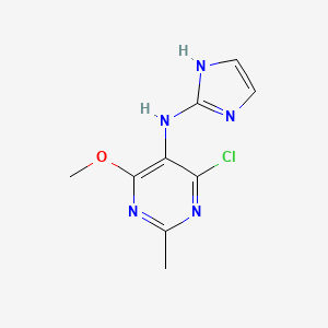 molecular formula C9H10ClN5O B12754126 Moxonidine metabolite M1 CAS No. 272114-20-2